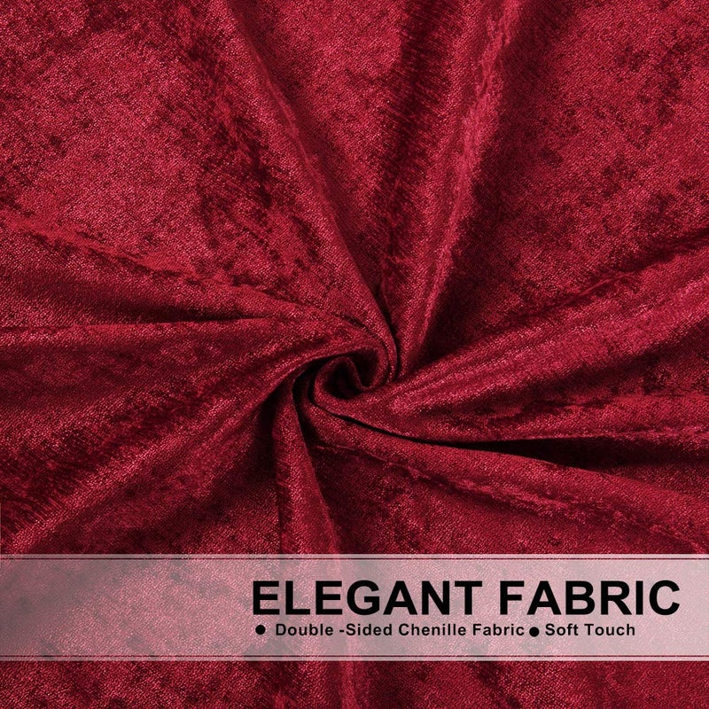 ELKCA Thick Chenille Waterfall Swag Valances for Living Room Burgundy Red Valance Curtains for Holiday,Pack of 1 (Burgundy Red,30" W x 22" L) - Image 5